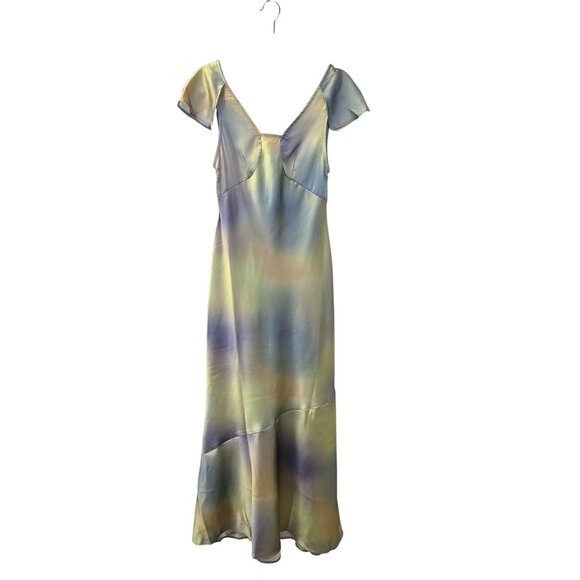 NWT WeWoreWhat Lace Midi Silky Charmeuse Maxi Slip Dress Size 0 - Picture 1 of 9